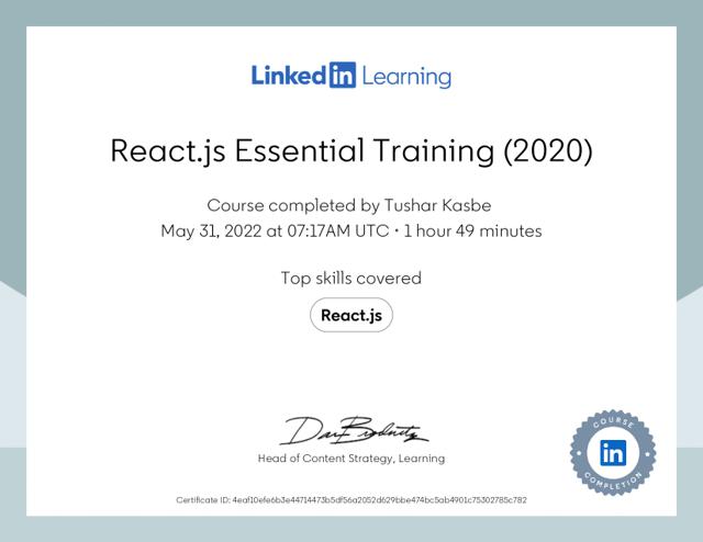 React.js Essential Training